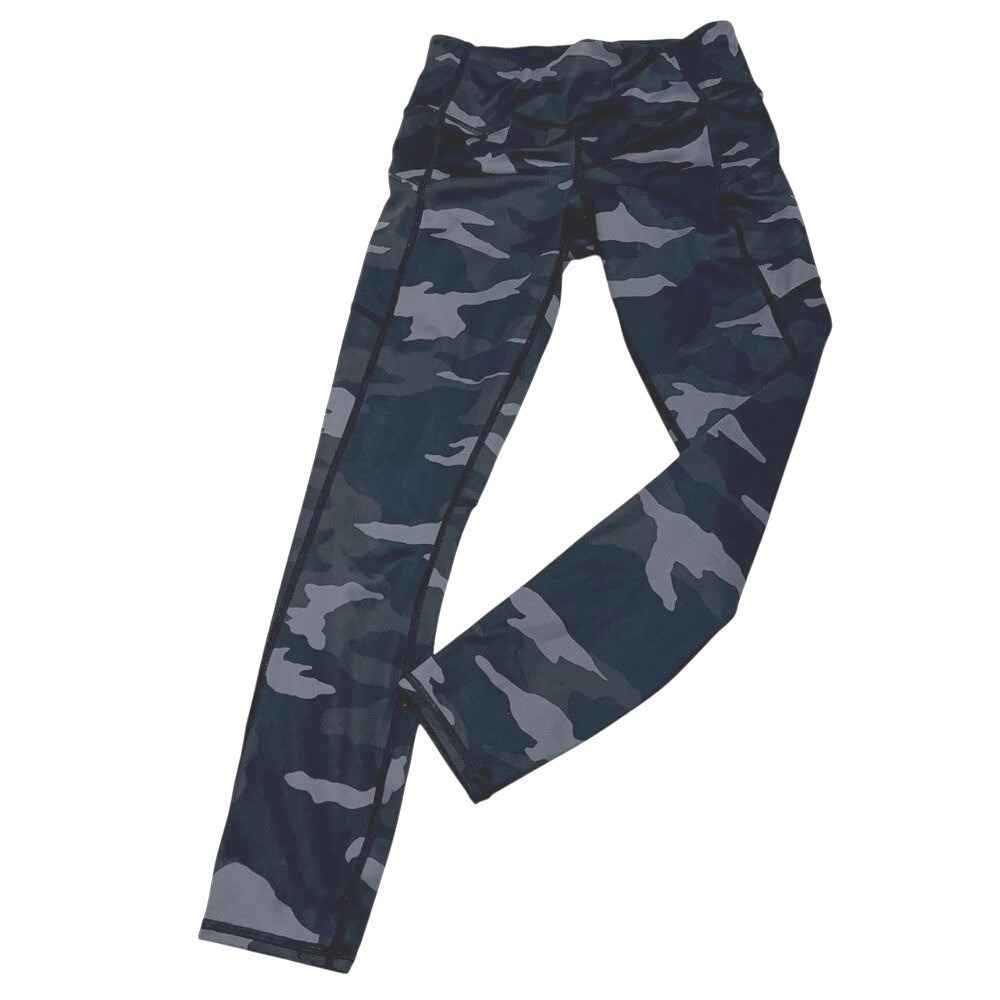 Athleta Camo Leggings Womens XS Black Grey Activewear Pants Athleisure
